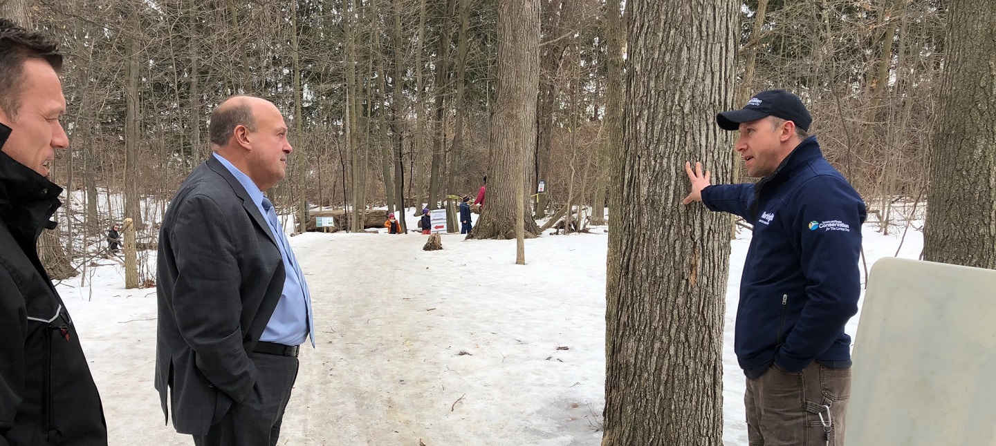 Minister Michael Tibollo tours Sugarbush Maple Syrup Festival at Kortright