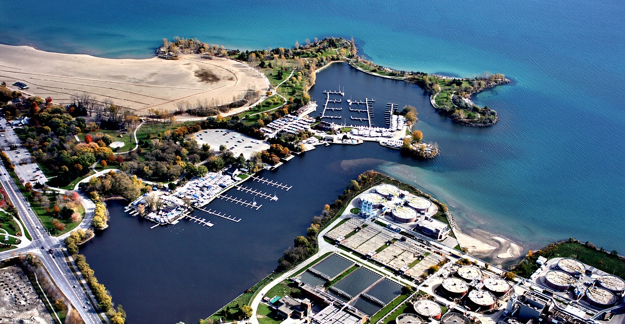 Aerial view of Ashbridges Bay