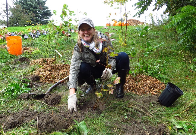 woman at planting event