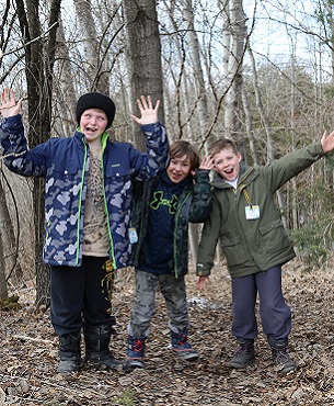 boys clowning on forest trail at Claremont Nature Centre