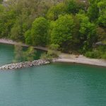 view of Lake Ontario shoreline east of RC Harris Filtration Plant
