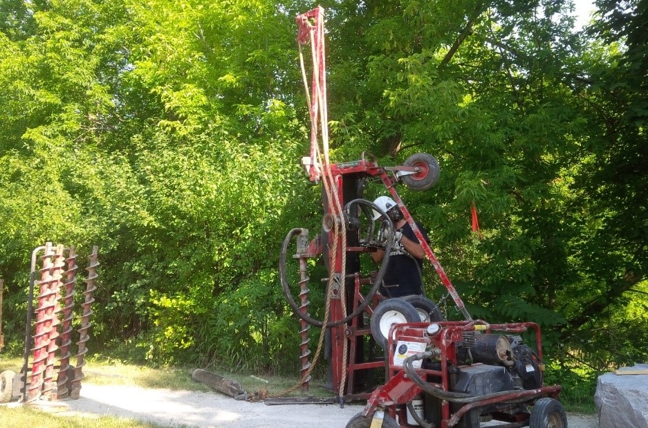 soil sampling on the Bolton Berm