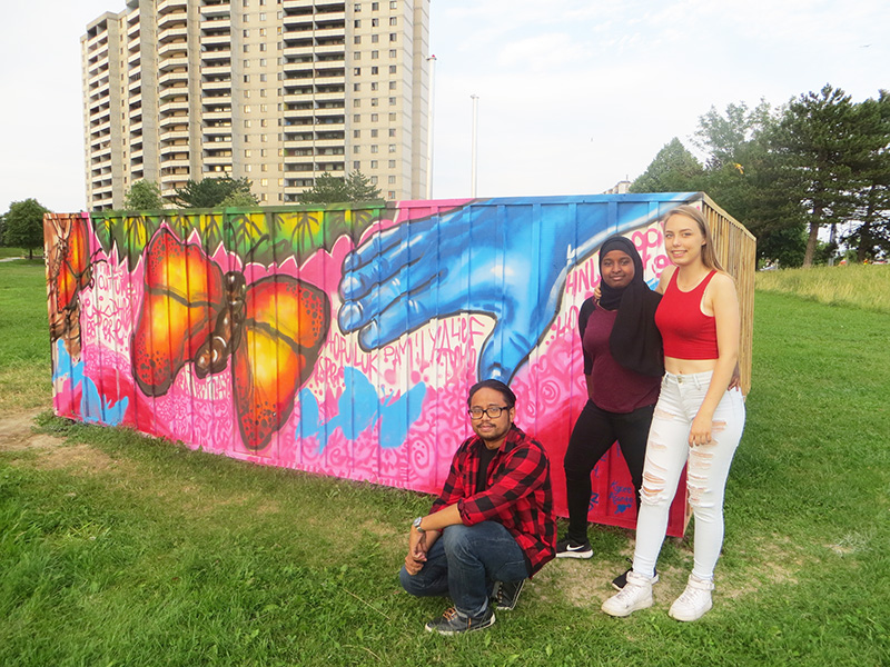 local residents participate in sustainability project at San Romanoway Towers in the Black Creek SNAP neighbourhood