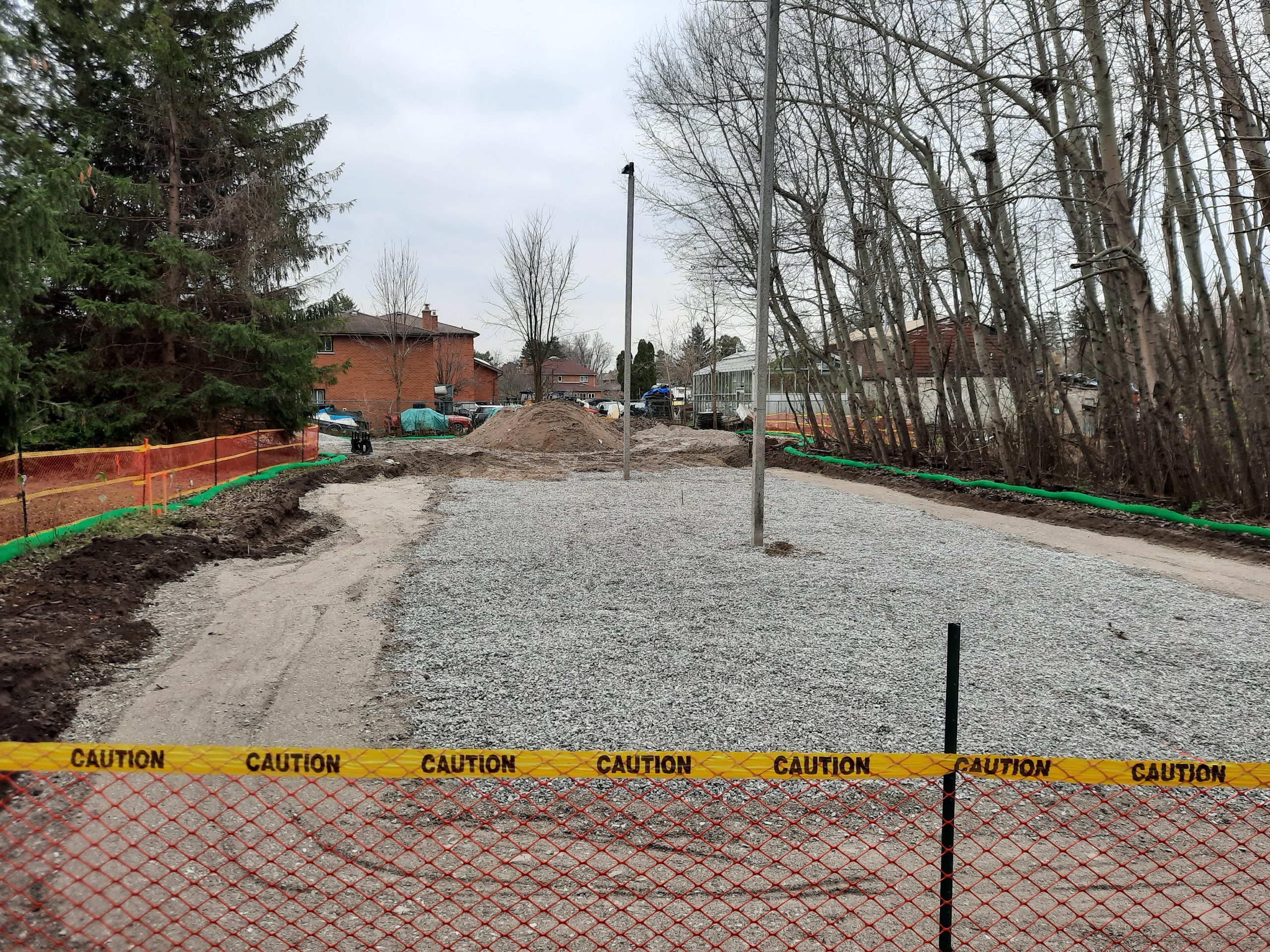 Start of bocce court restoration in Grist Mill Park